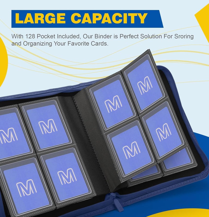 MOSLA Toploader Binder,4-Pocket Side Load Trading Card Album, Holds 128 Cards with Double-Sided Pockets for MTG, Sports Cards, Top Loader Storage - Image 2